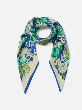 Abstract Meadow Silk Scarf | Blue