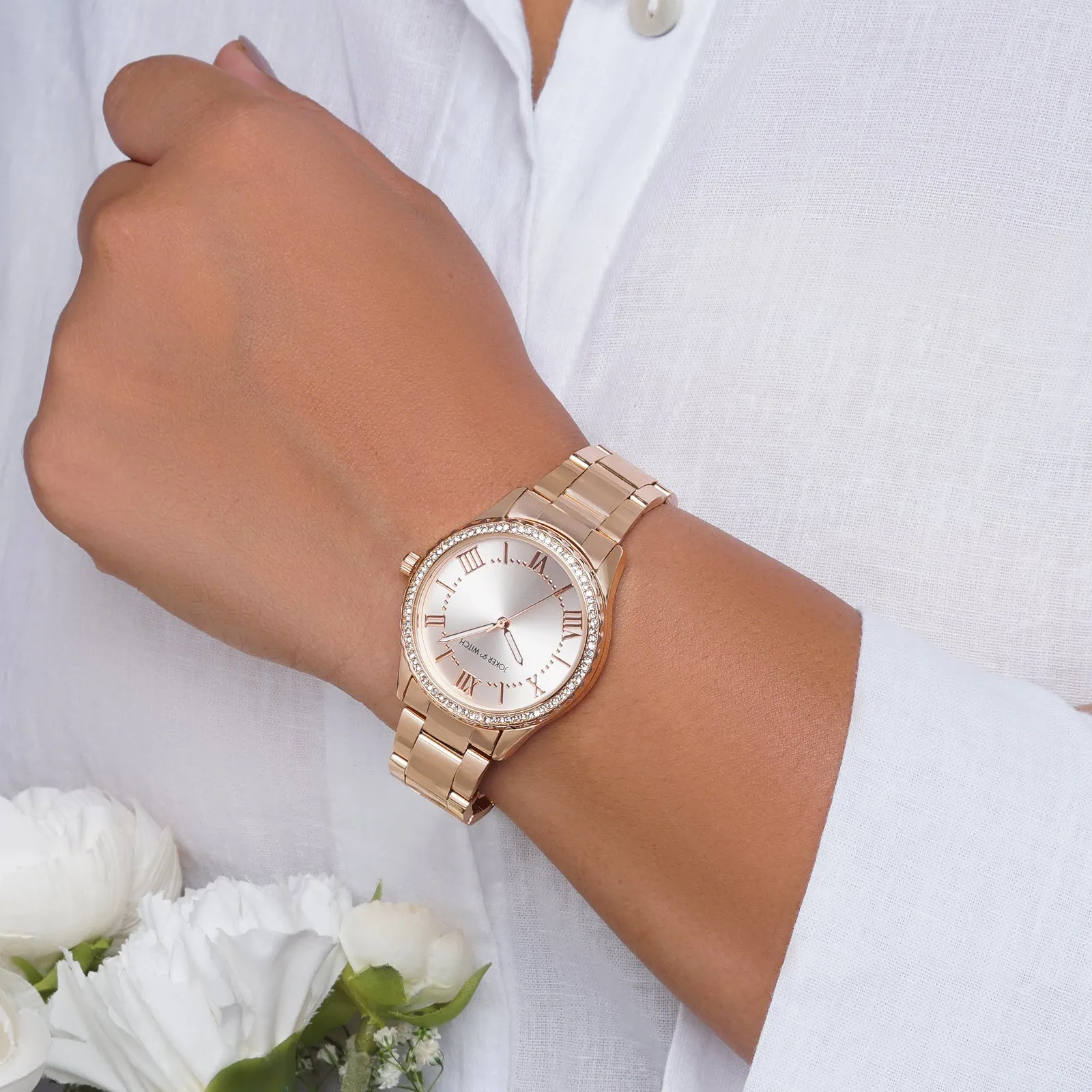 Adrenalina All Rosegold Metallic Strap Watch