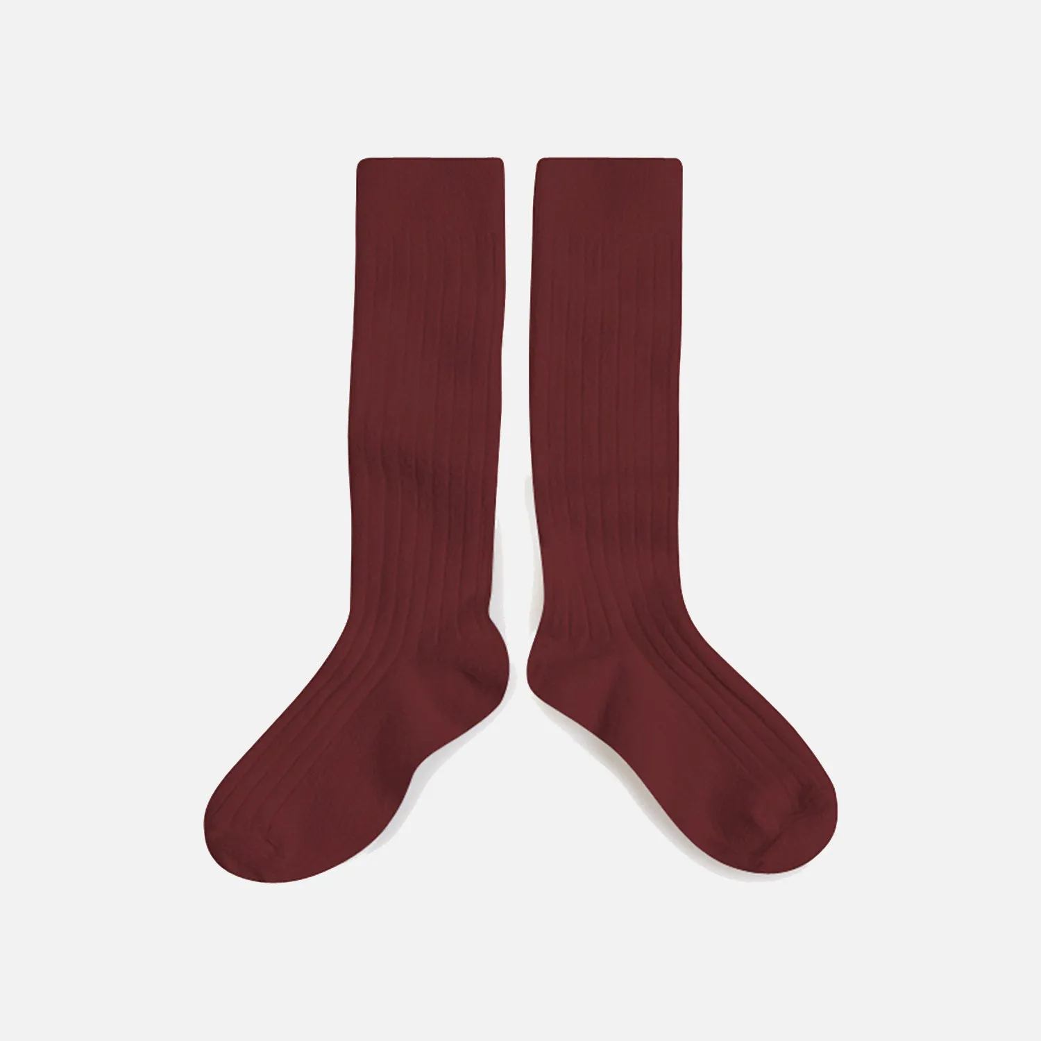 Adult's Cotton Knee Socks - Chestnut