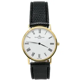 Baume & Mercier Ladies Classima 18K Yellow Gold 32mm White Roman Dial Watch Reference #: MV045088