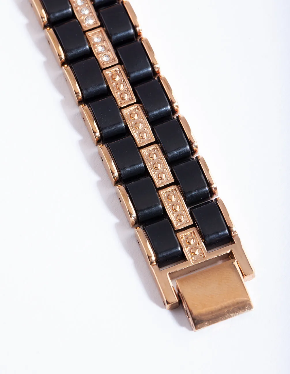 Black Gold Link Watch