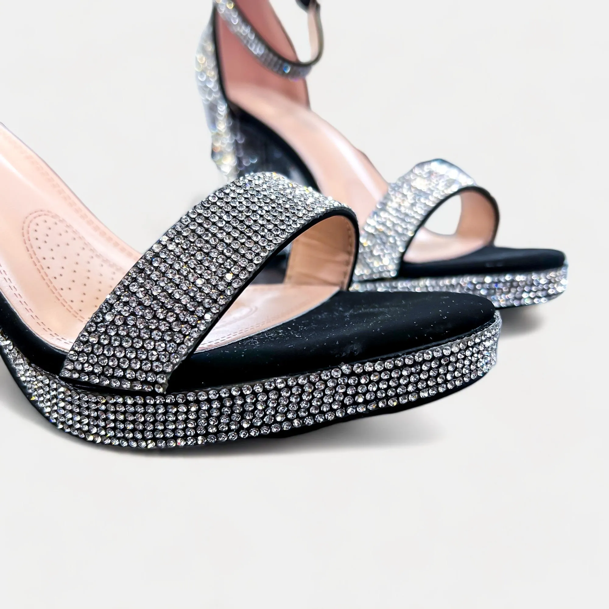 Black Rhinestone Sparkle Heels