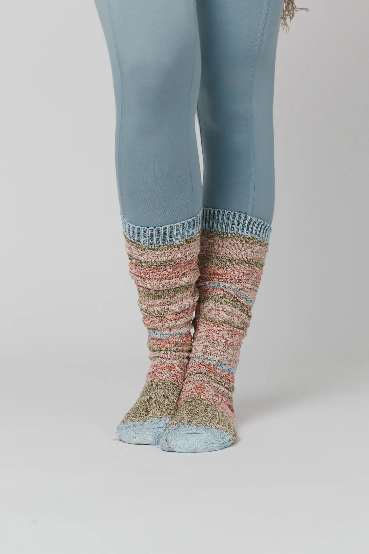 Cecily Stripe Socks - Blue