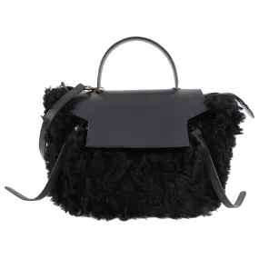 Celine Black Shearling Belt Bag