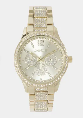 Champagne Dial Crystal Bezel Watch