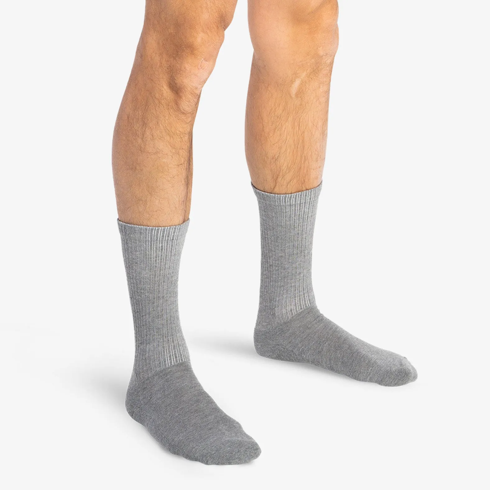 CLASSIC CREW SOCK: HEATHER GREY