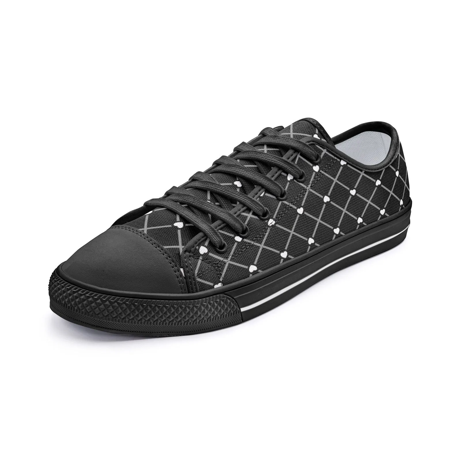 Criss Cross Hearts Unisex Low Top Canvas Shoes