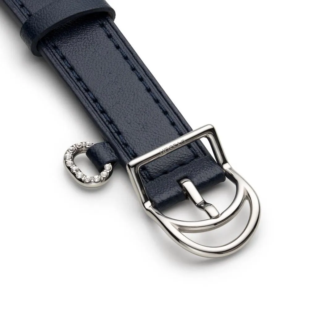 CYS6 Watch with White & Silver Dial | Navy Vegan Leather Strap