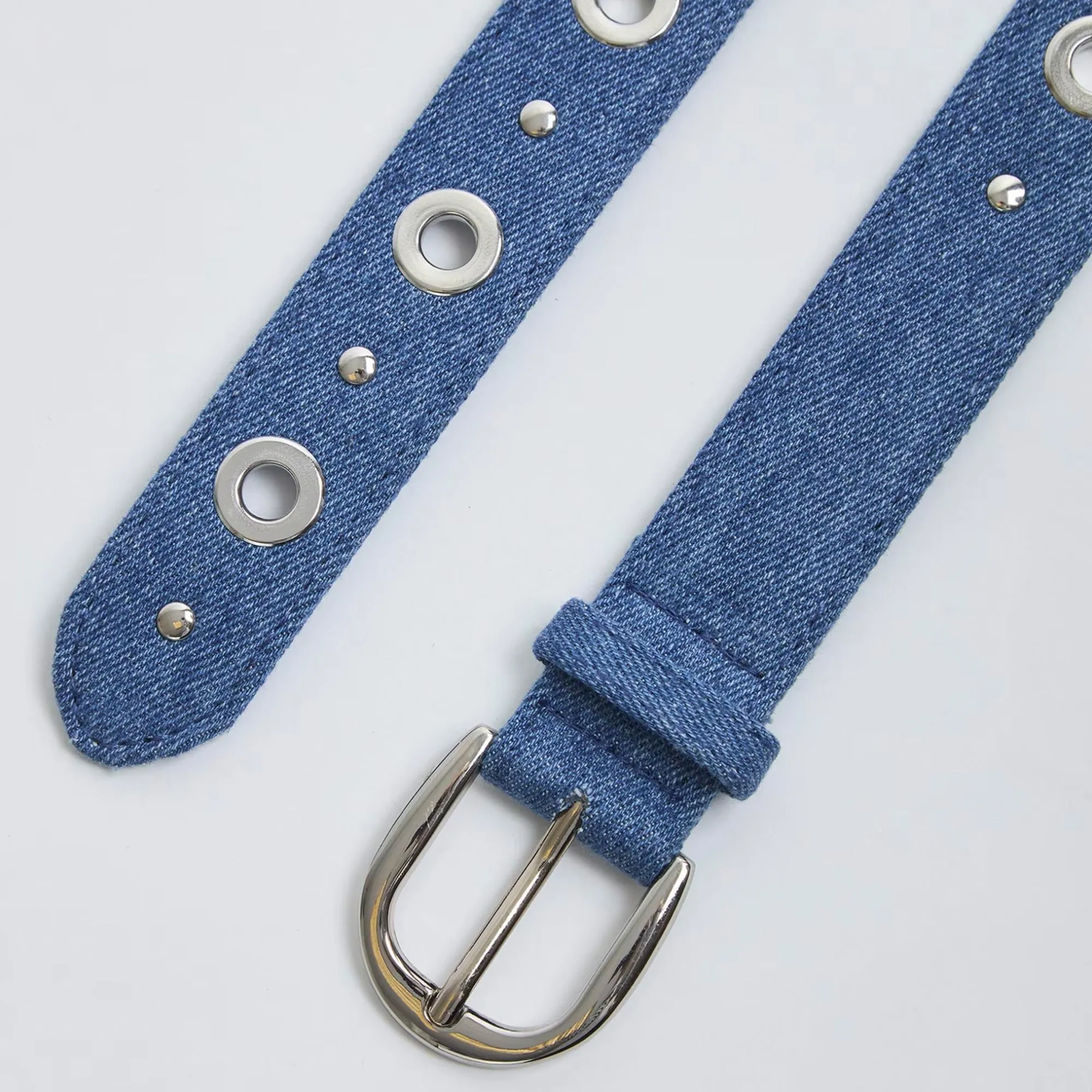 Denim Belt with Eyelets