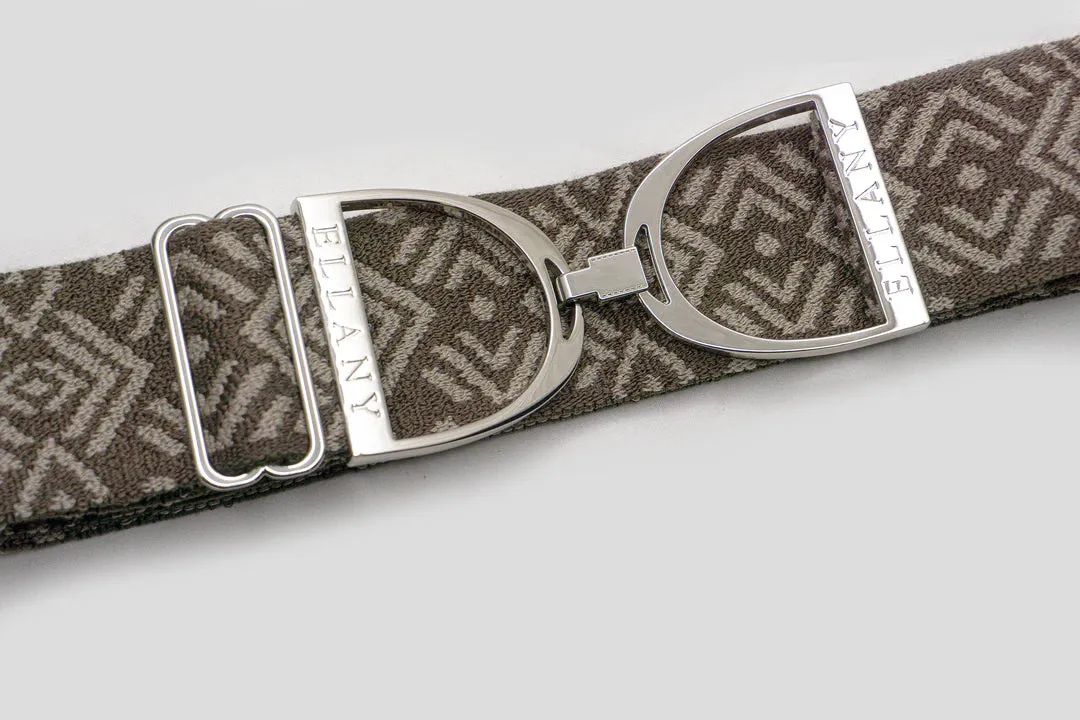 ELLANY BROWN TRIBAL - 2" SILVER STIRRUP ELASTIC BELT