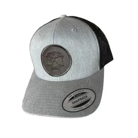 Flexfit Snapback Hat - Light Grey / Black Mesh (Skull Icon)