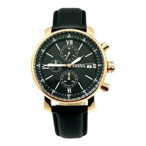 Fossil Rhett Chronograph Black Leather Watch