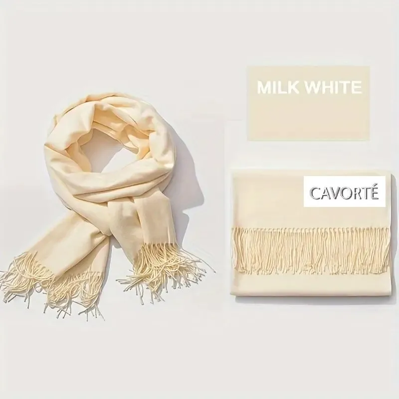 Fringed Scarf Milk White