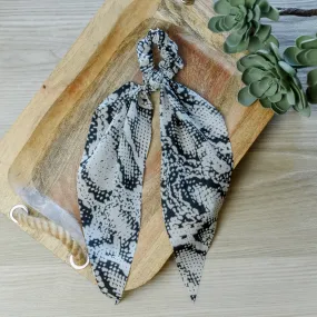 Gray Snakeskin Hair Scarf