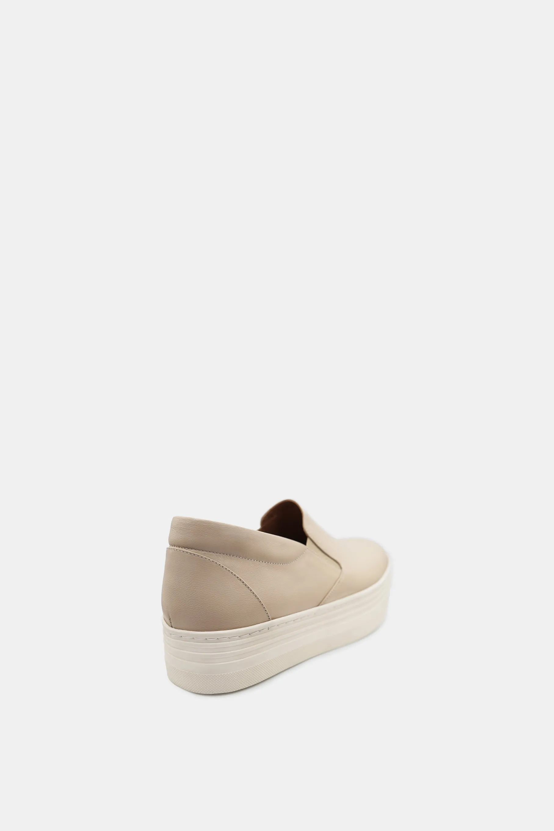 Handmade Leather Platform Sneakers, Beige