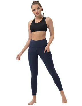 High Waist Side Pockets Yoga Pants darknavy