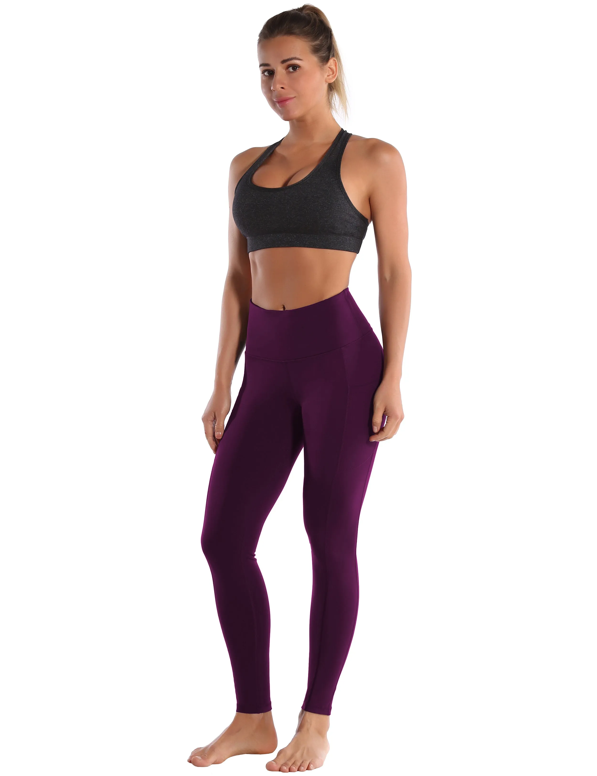 Hip Line Side Pockets Yoga Pants grapevine