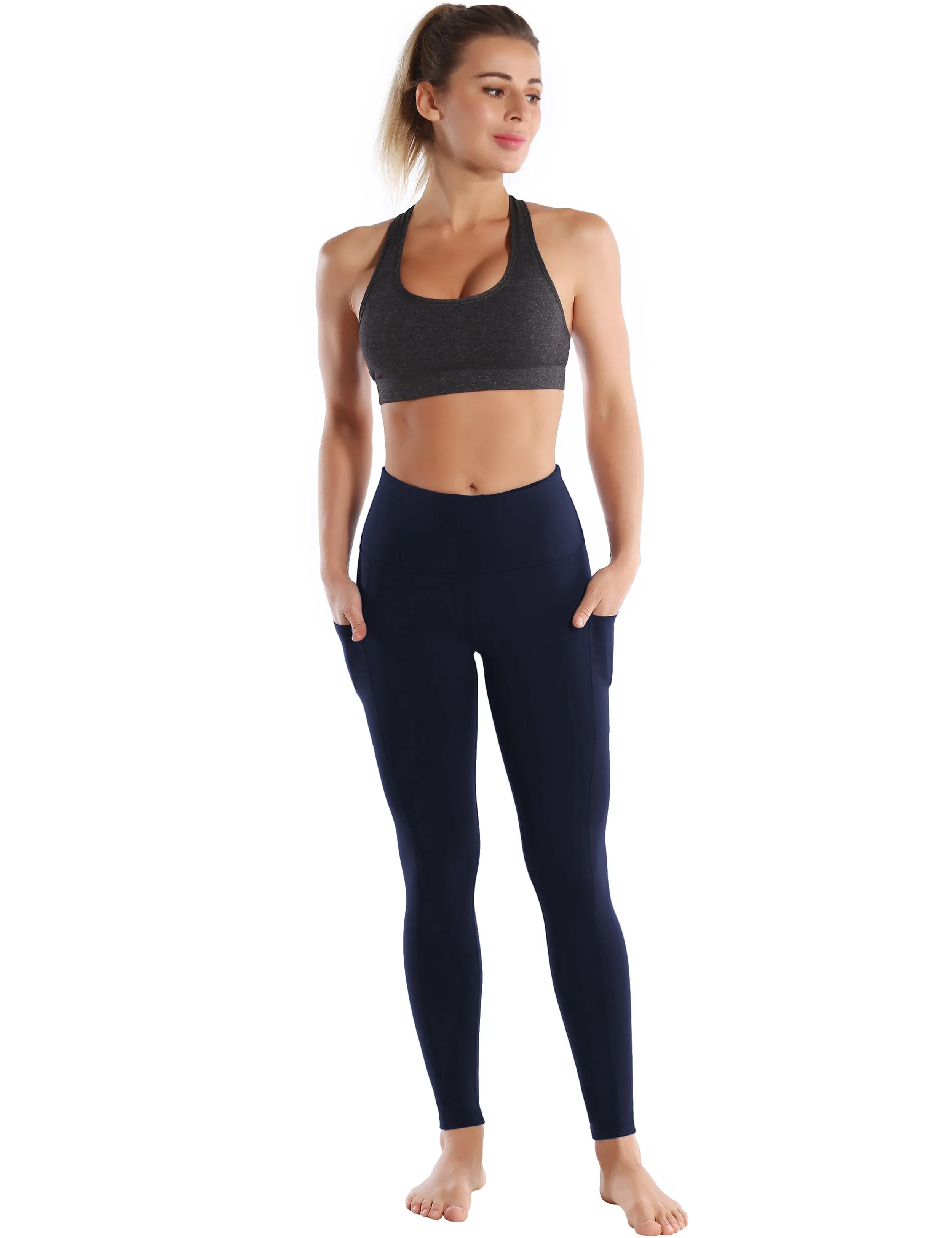 Hip Line Side Pockets yogastudio Pants darknavy ins_yogastudio