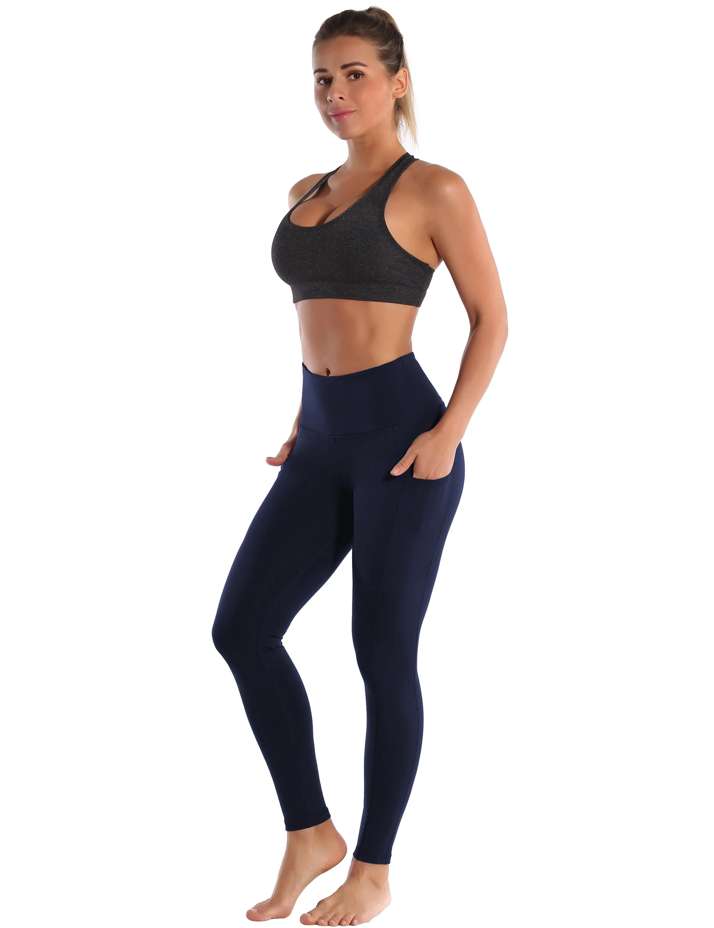 Hip Line Side Pockets yogastudio Pants darknavy ins_yogastudio