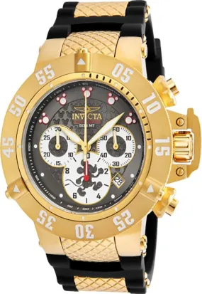 INVICTA Disney Limited Edition Mens Watch - Gold Tone - Chronograph - Silicone