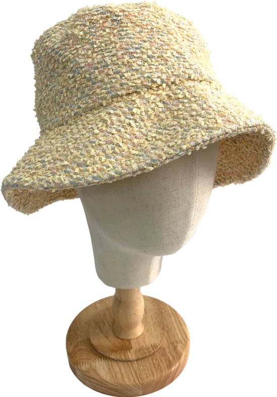 Lack of Colours Nude Cindy Peach Tweed Bucket Hat UK S/M