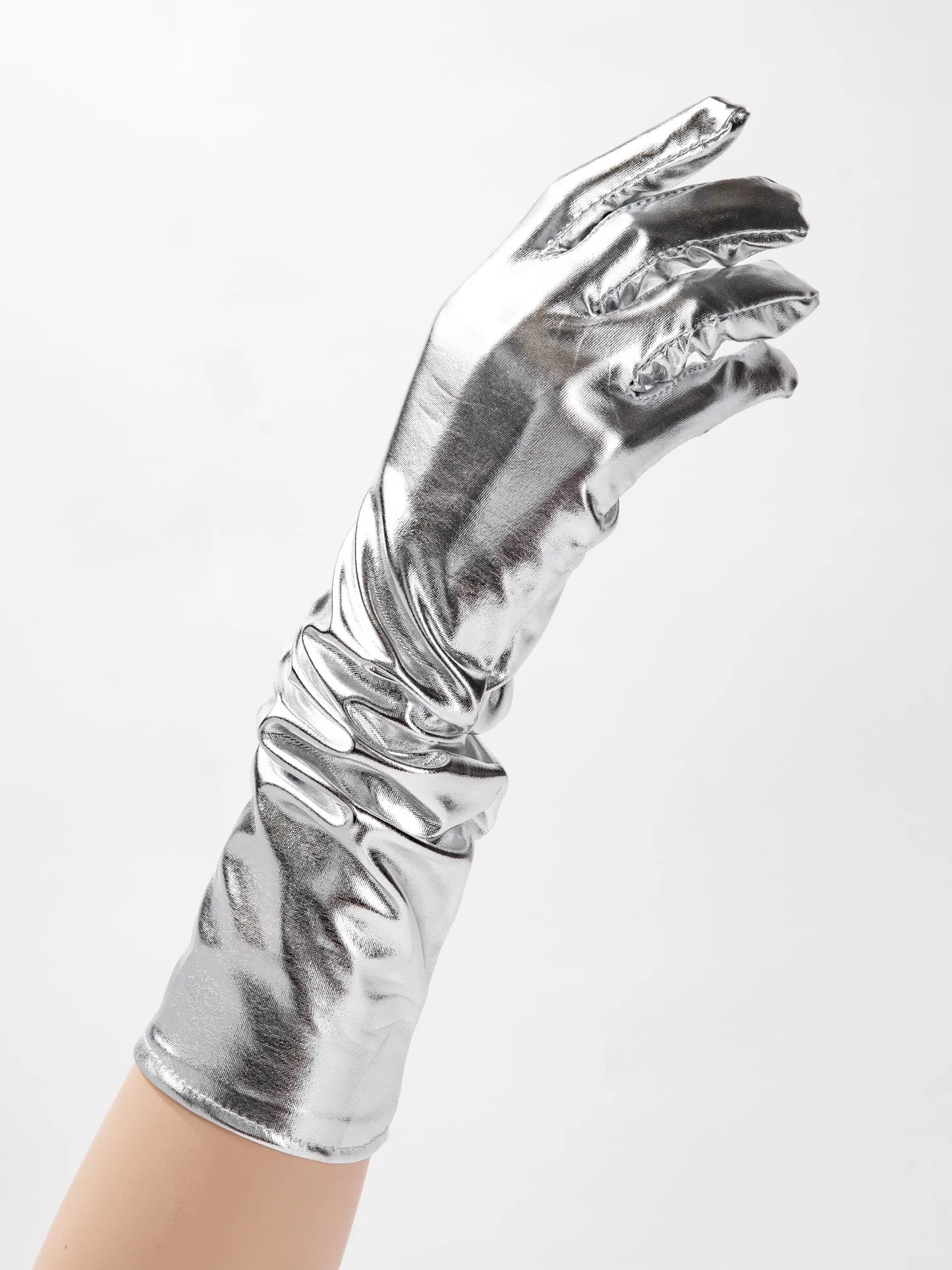 Layla Elbow Length Metallic Gloves