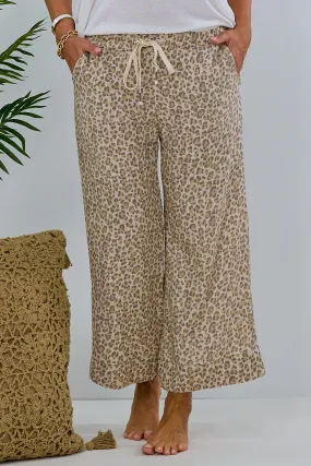 Leo-Leinenhose, beige-schlamm