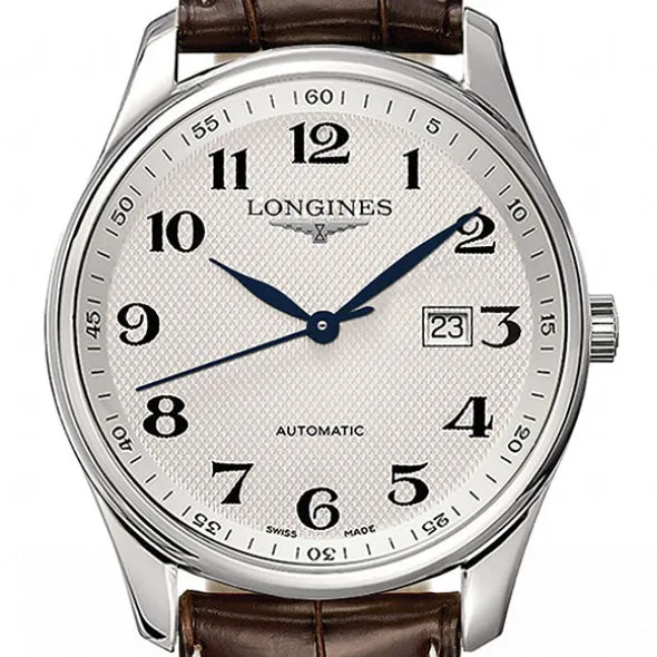 Longines Master 42MM Automatic Silver Brown Alligator Watch L28934783