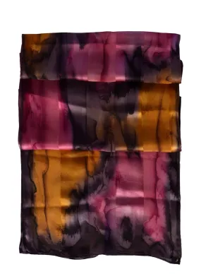 Midnight Hues Hand Painted Silk Scarf