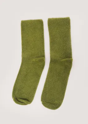 Mun Green Buckle Overankle Socks