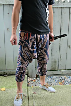 New Indigo Bleach Ninja Pants (Unisex) NK9B