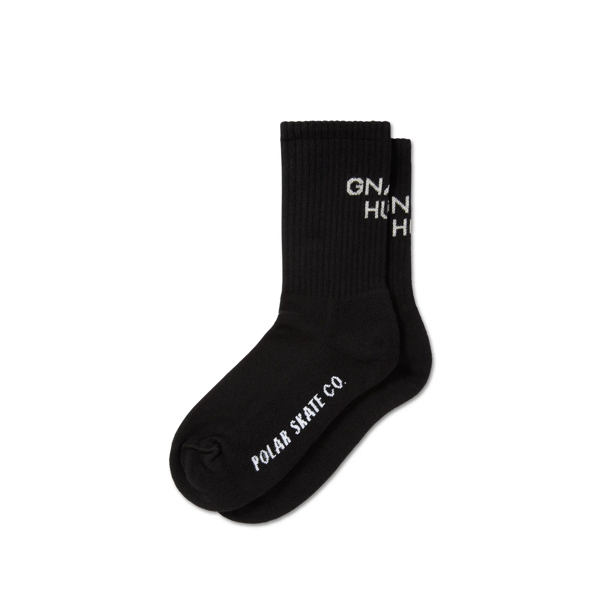 Polar Skate Co. Rib Socks Gnarly Huh! Black