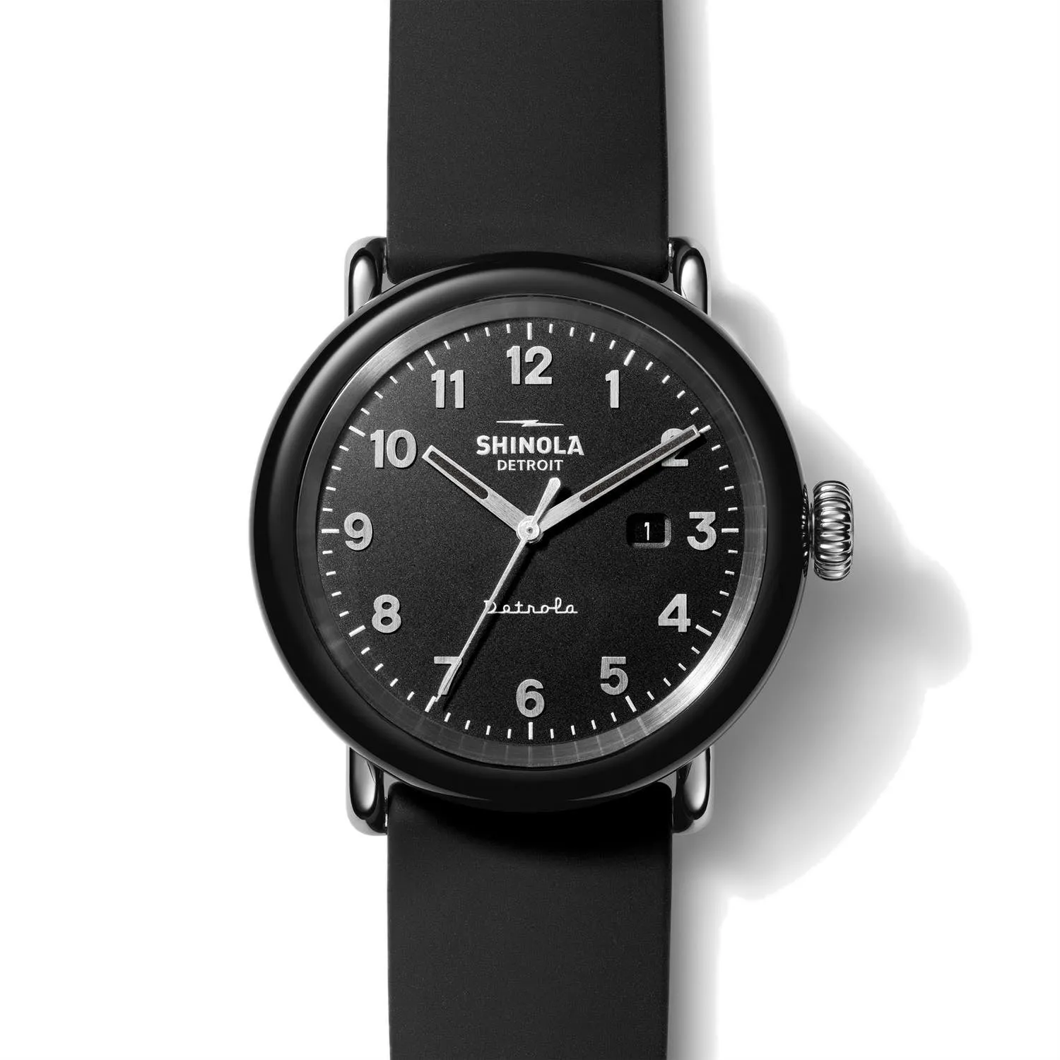 Shinola 43MM Model D Detrola All Black Quartz Watch S0120161970