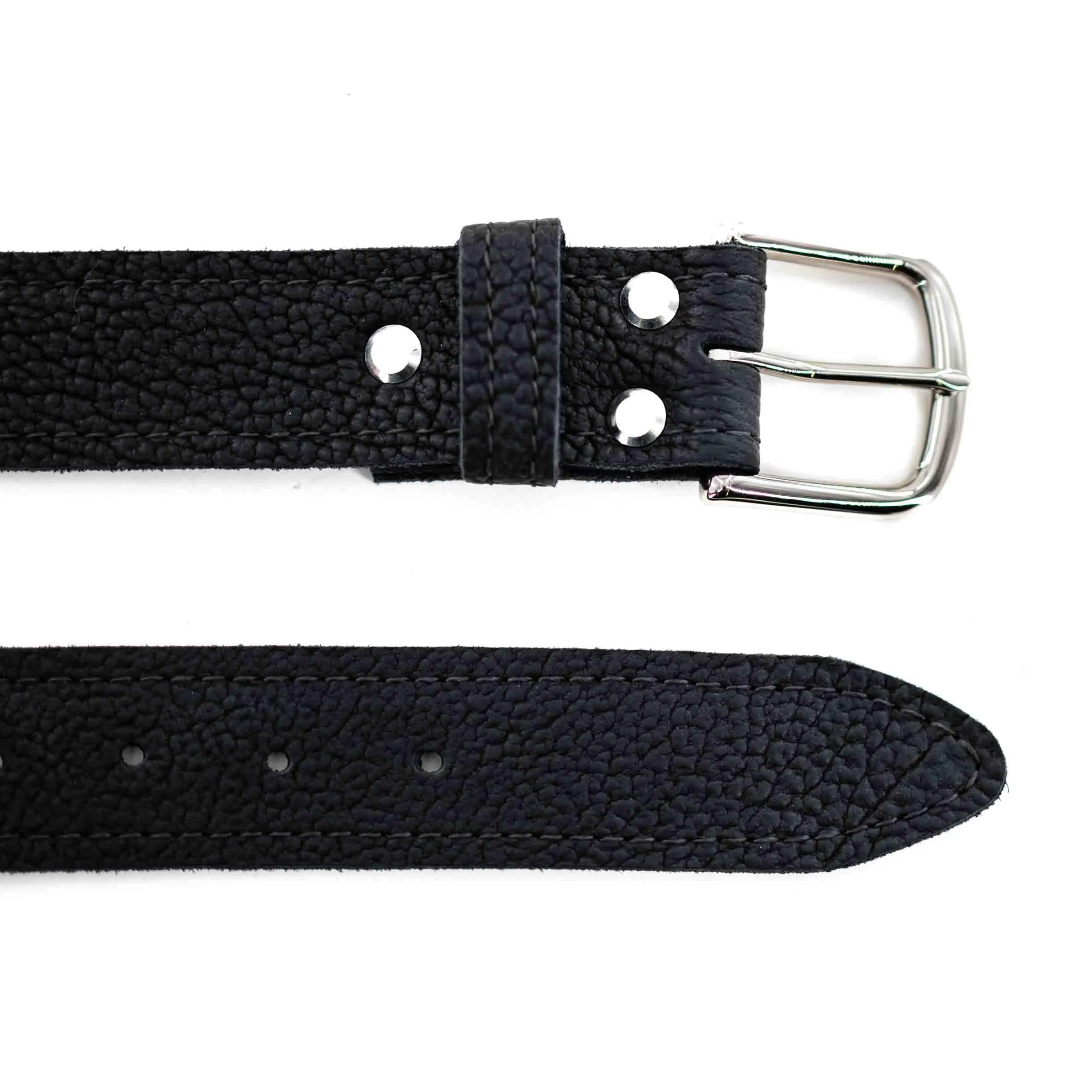 Smooth Shadow Bison Leather Belt