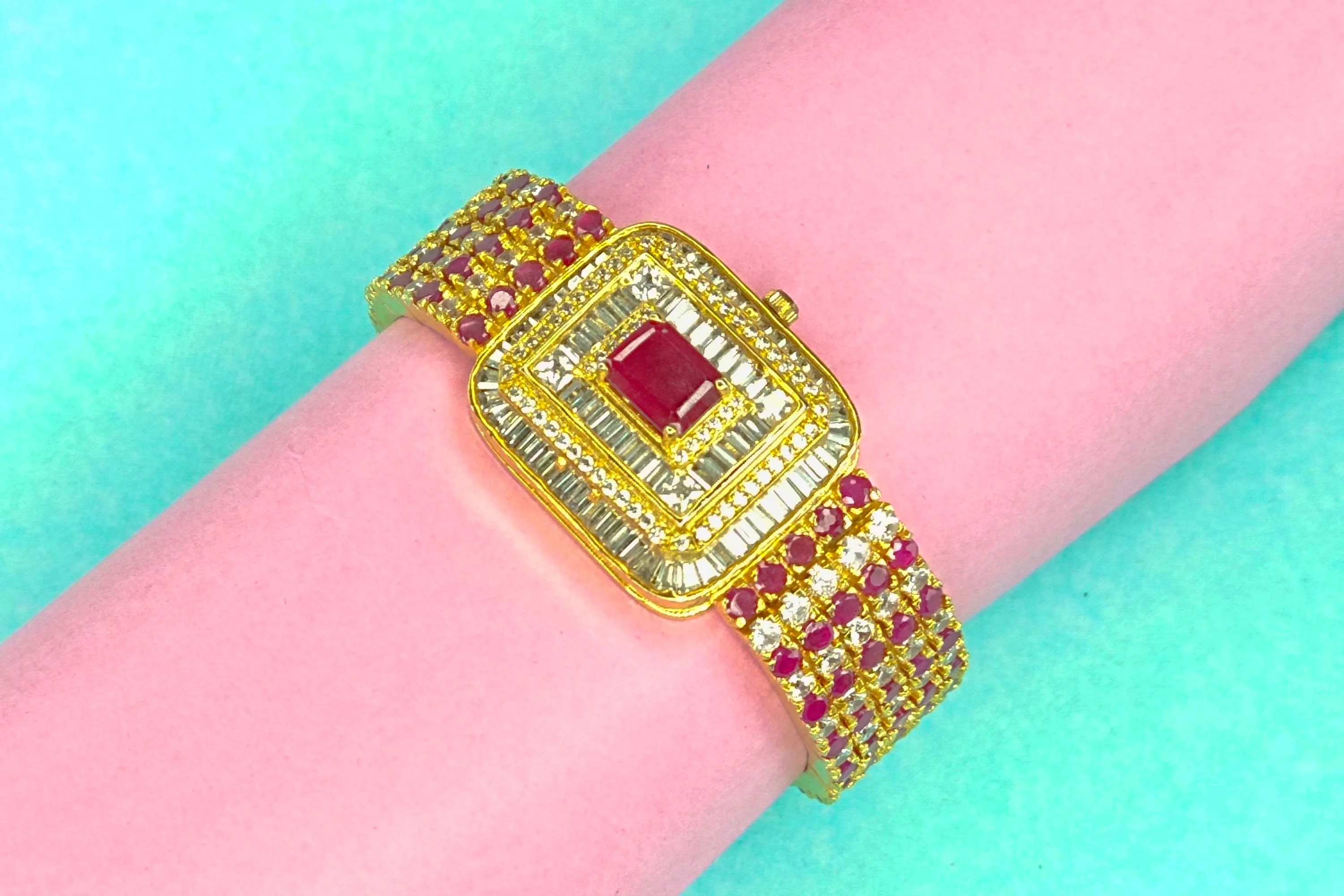 Stylish Gold Plated Cz Watch By Asp Fashion Jewellery