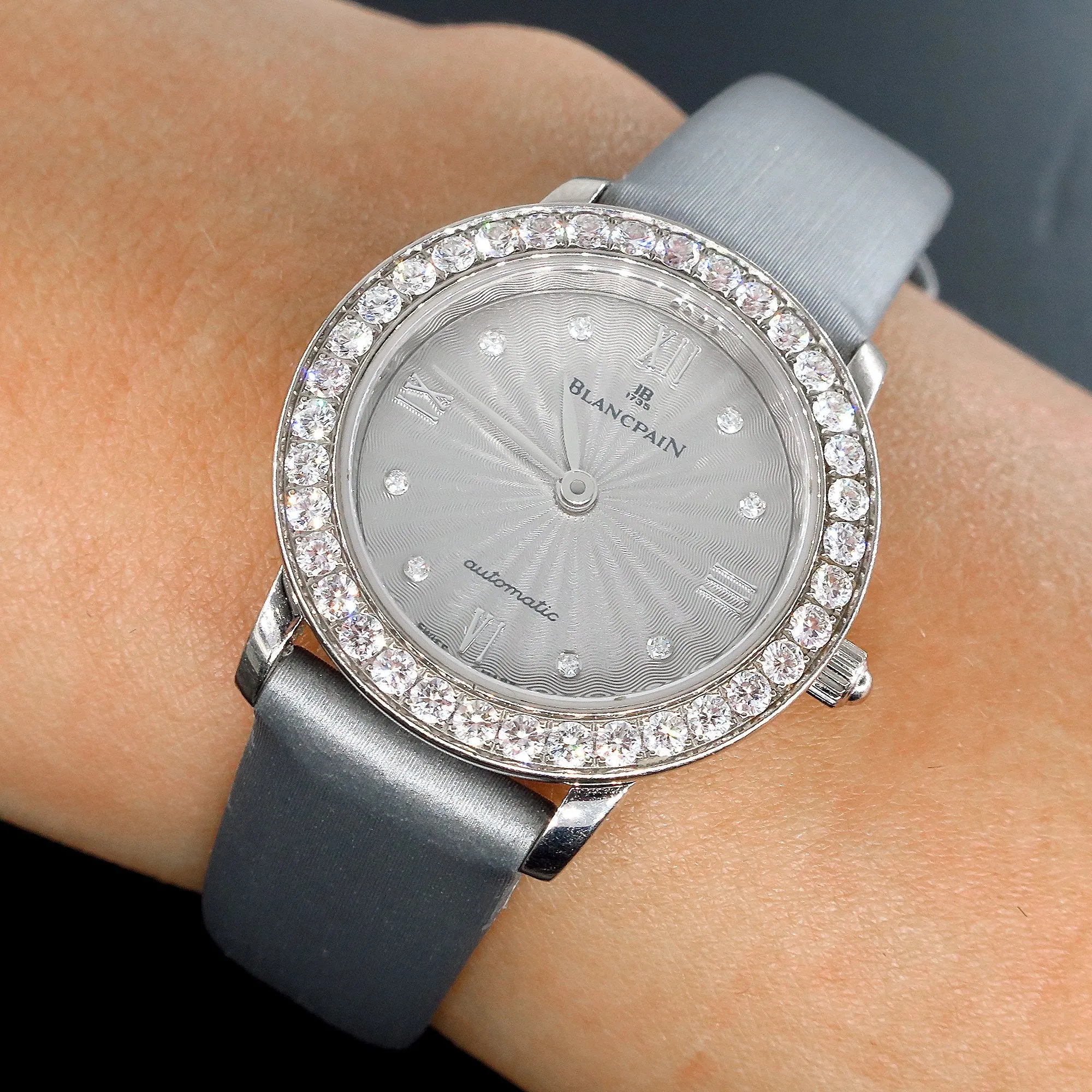 Swiss Pre-Owned Blancpain Diamond Self-winding Automatic 18k White Gold Ladies WATCH