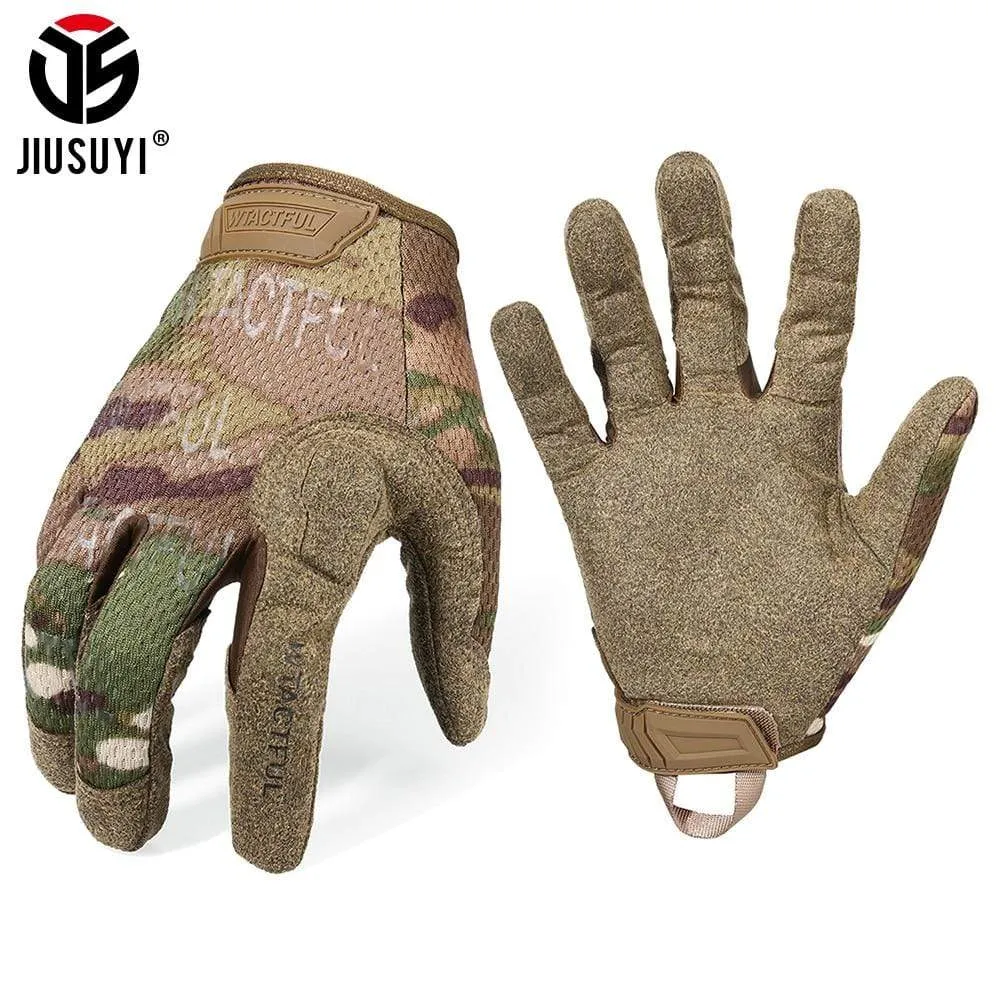 Tactical Army Long Gloves Breathable Military Paintball Airsoft Shooting Combat Full Finger Glove Men Women Lightweight Black