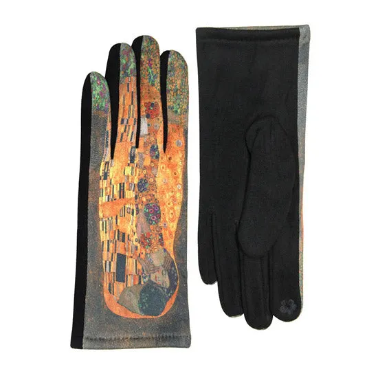 The Kiss Print Smart Touch Gloves Winter Gloves