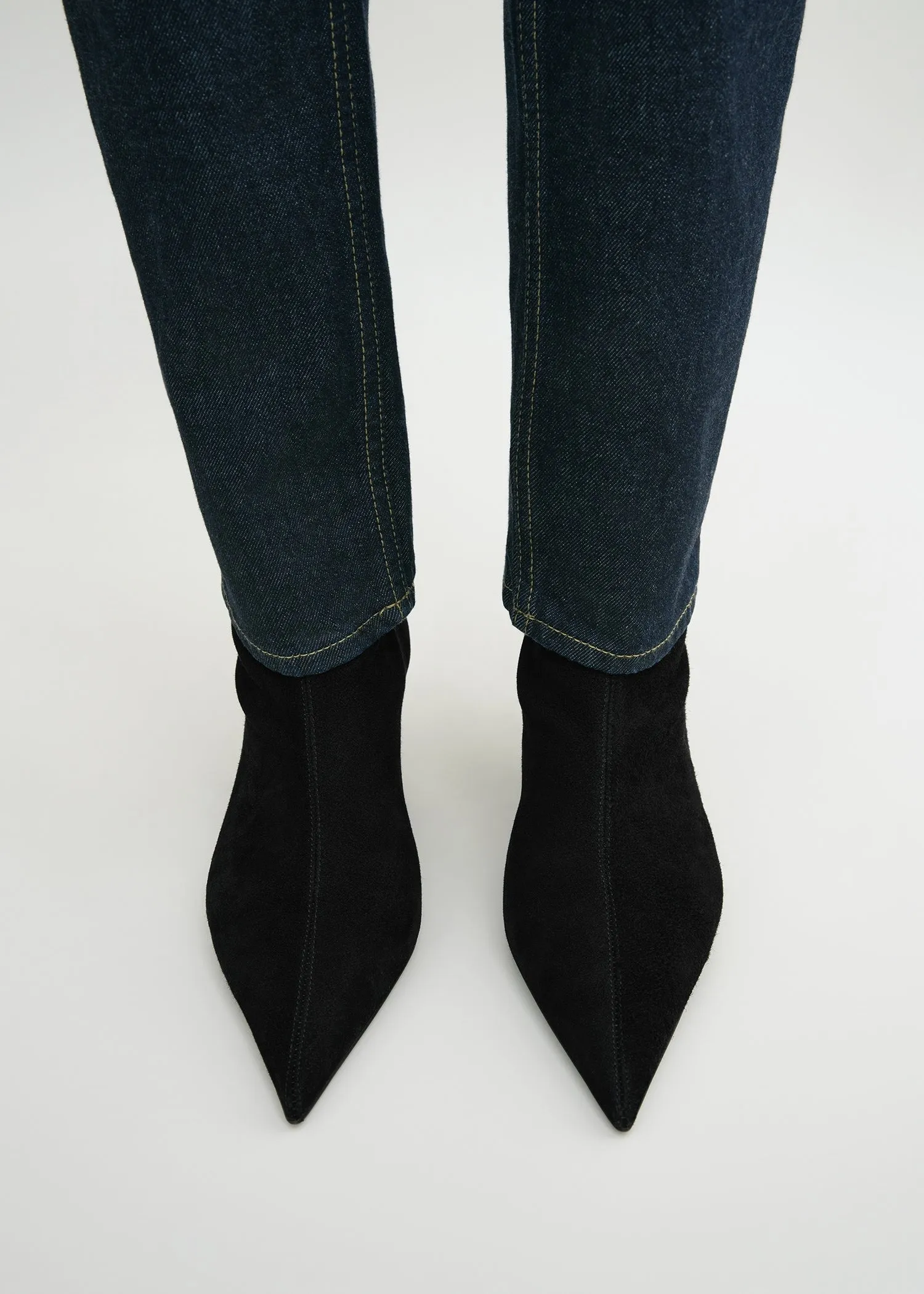 The Suede Heeled Sock Boot black