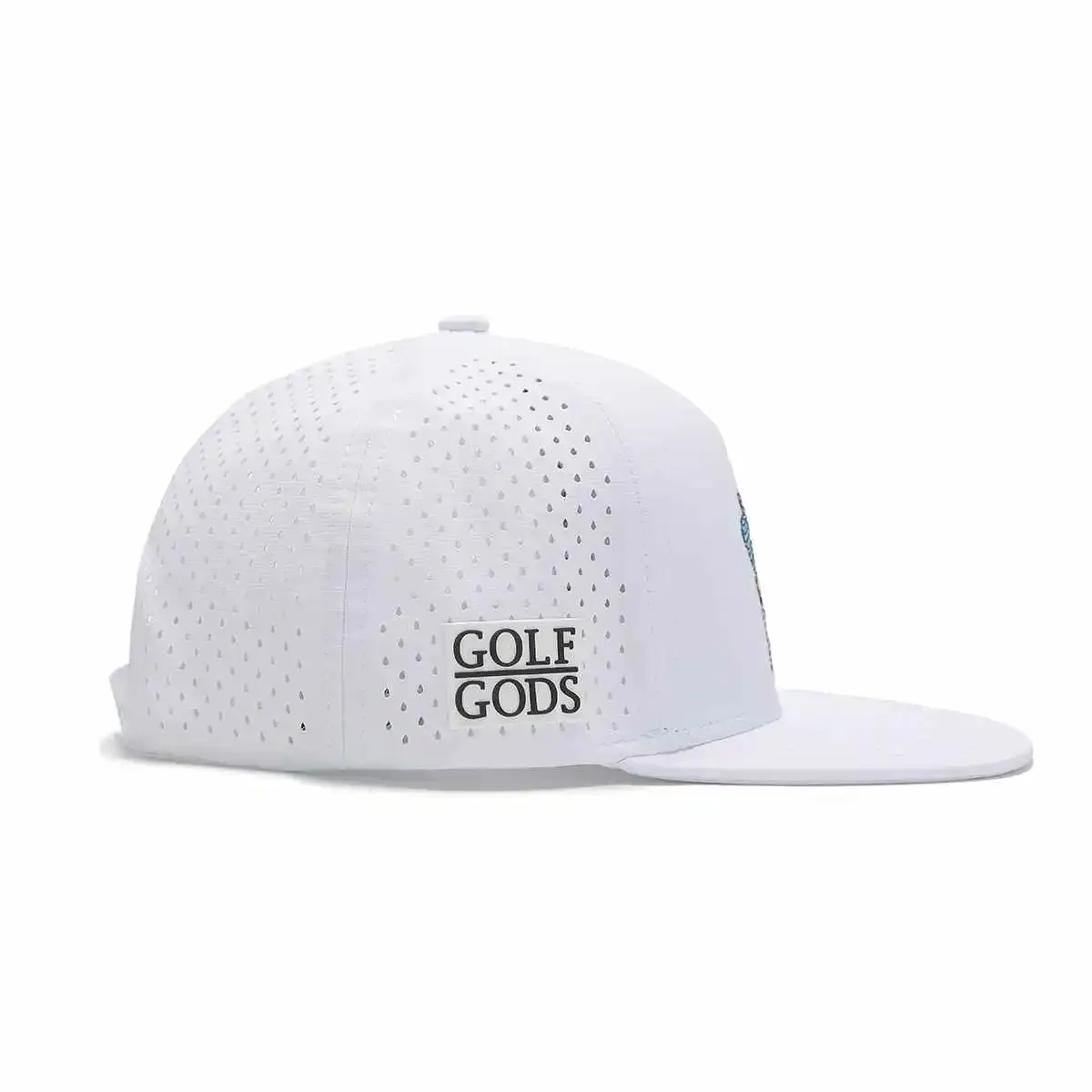 TOUR PRO Mad Slicer Golf Hat in White with Flat Brim