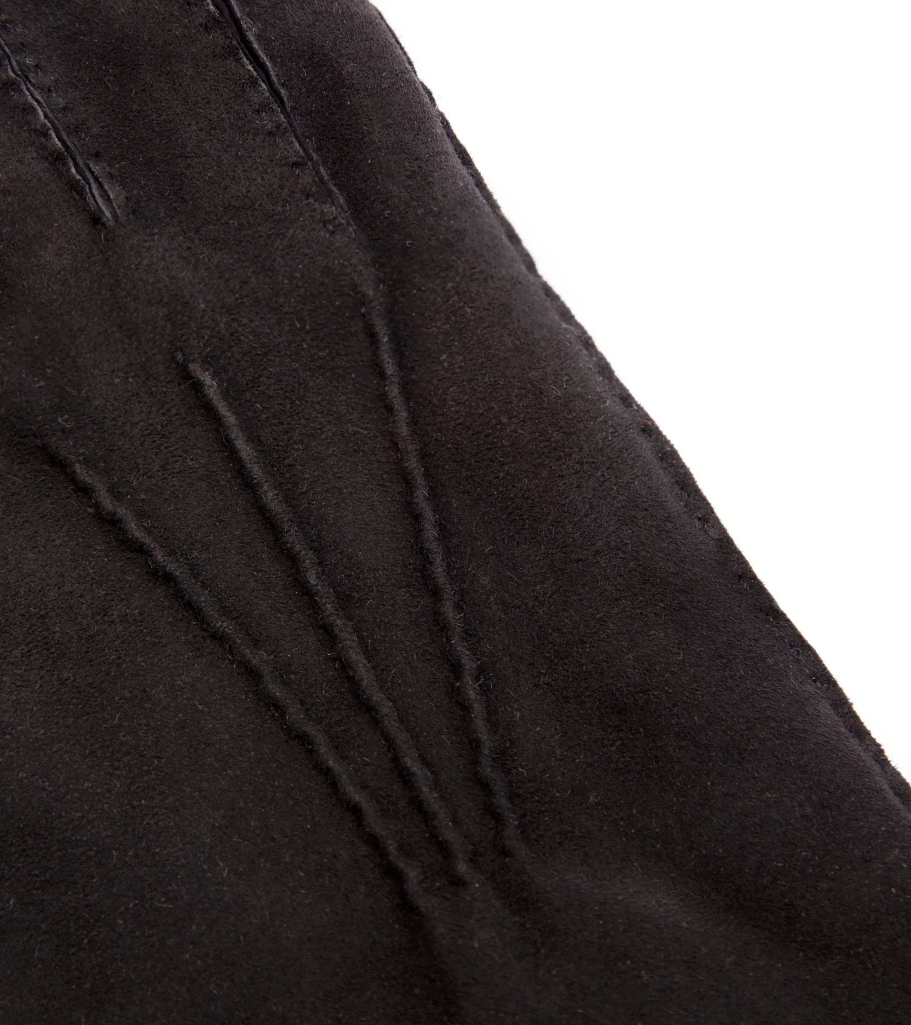 Trunk Cashmere Lined Suede Gloves: Black