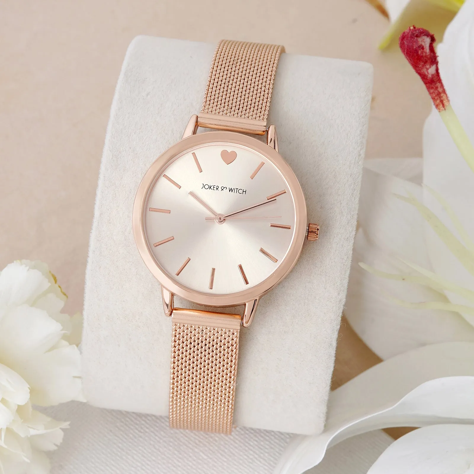 Twelve O'Heart All Rosegold Mesh Strap