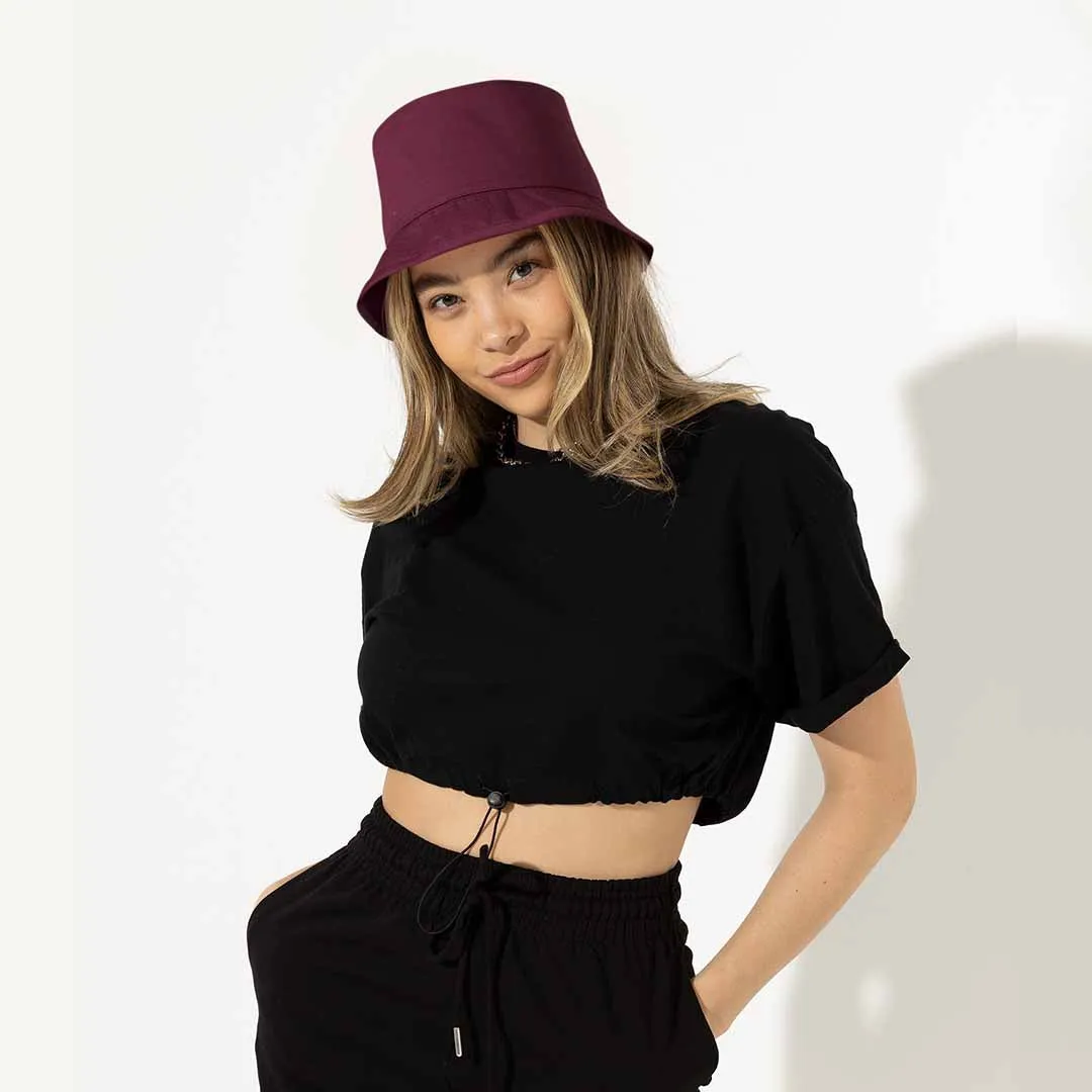 Unisex Maroon Classy Bucket Hat