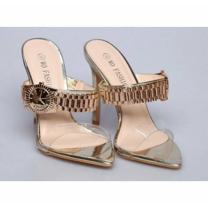 Watch Buckle Stilettos Pumps Sandals