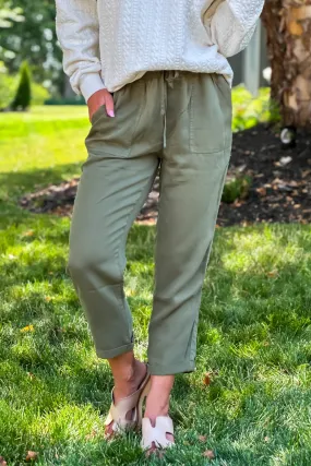 Wild Truffle Maisie Crop Pants : Army Green