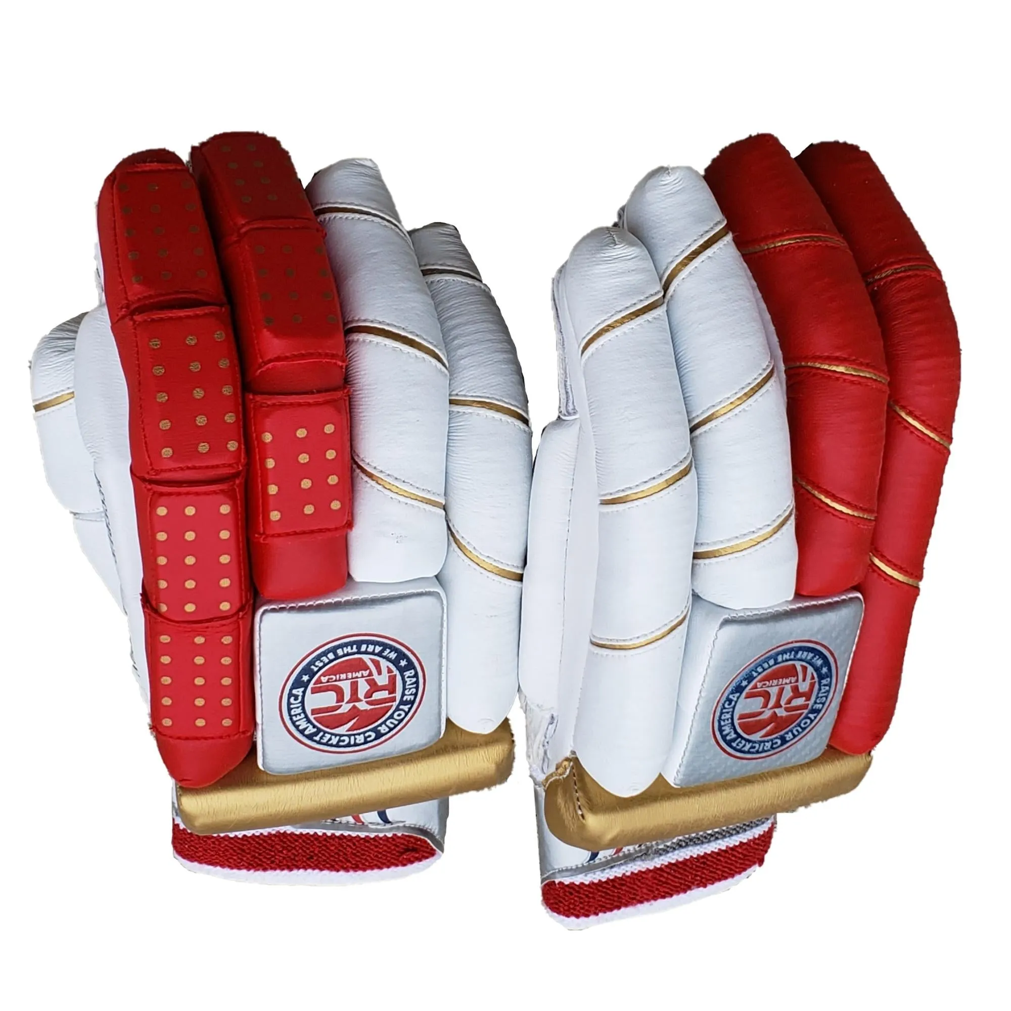 Zee Sports Batting Gloves RYC America Reserve Edition Red Golden