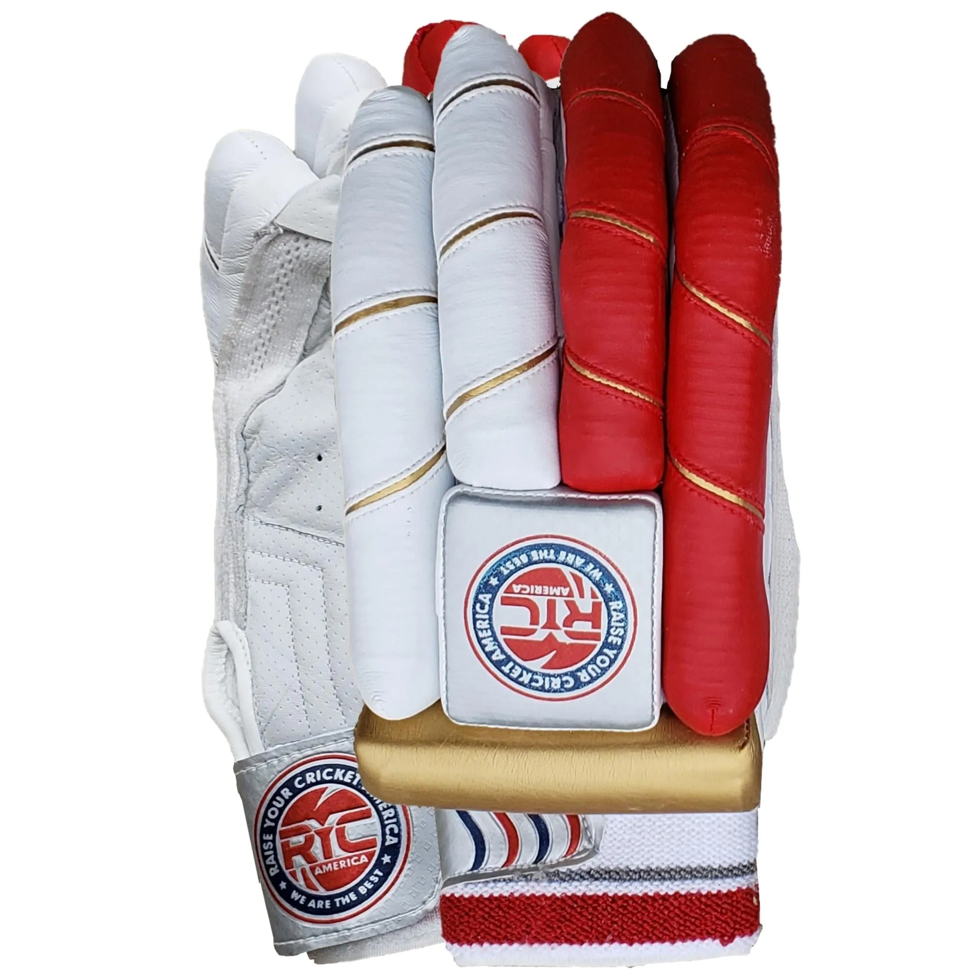 Zee Sports Batting Gloves RYC America Reserve Edition Red Golden